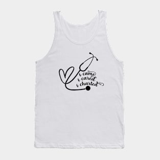 I Came I Cared I Charted Tank Top